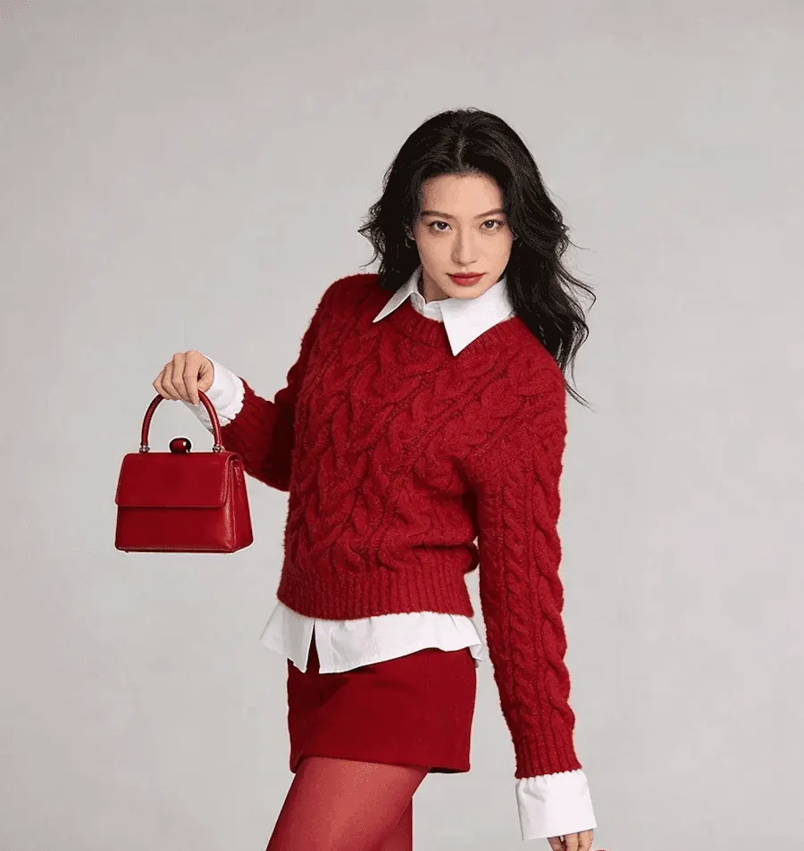 Women in red dress doing the pose